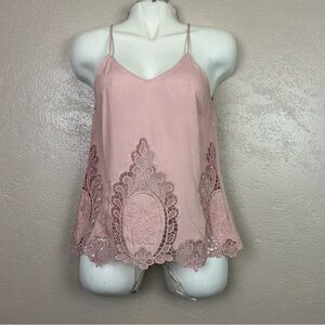 Virgin Only Pink Cami Top with Lace Trim